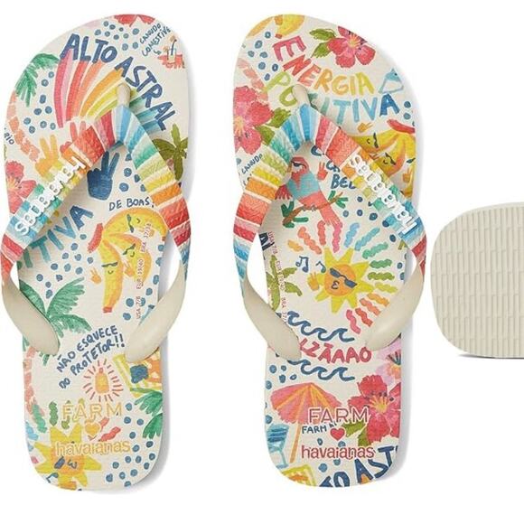 Havaianas Top Farm High Space Flip Flop Sandal (Beige) Women's size 6 Women’s - Picture 1 of 7